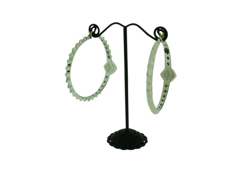 Stephen Webster Sterling Silver Superstud Red Crystal Haze Hoop Earrings: Stephen Webster Sterling Silver Superstud Red Crystal Haze Hoop Earrings Product Code: 232407734804-E Brand: Stephen Webster Condition: Never Worn Stone: Crystal Size and Fit: Width: 2.15" Stephen