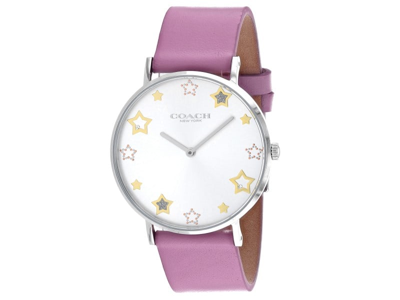 Coach womens Perry: Coach womens Perry Product Code: 14503243-39B2A Brand: Coach Condition: Never Worn Stainless steel case, Leather strap, Silver dial, Automatic movement, Scratch resistant sapphire, Water resistant up