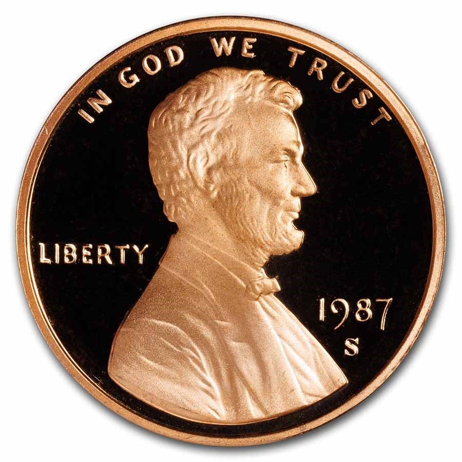 1987-S Lincoln Cent Gem Proof (Red) (1 of 2)