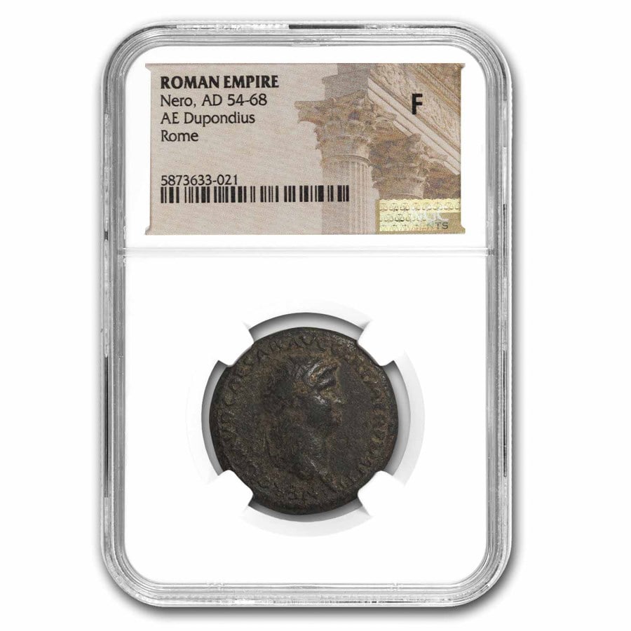 Roman Empire AE Dupondius Nero (54-68 AD) Fine NGC (RIC I 522) (1 of 3)