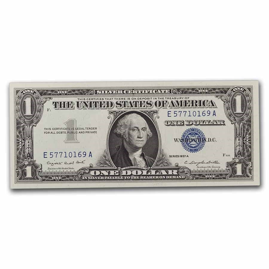 1957-A $1.00 Silver Certificate CCU (Fr#1620) 4 Consecutive (1 of 5)