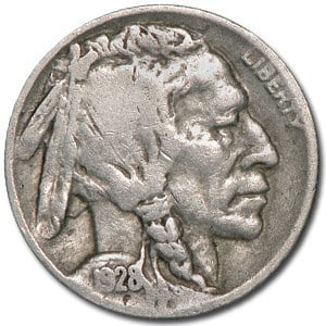 1928-D Buffalo Nickel Good+ (1 of 2)