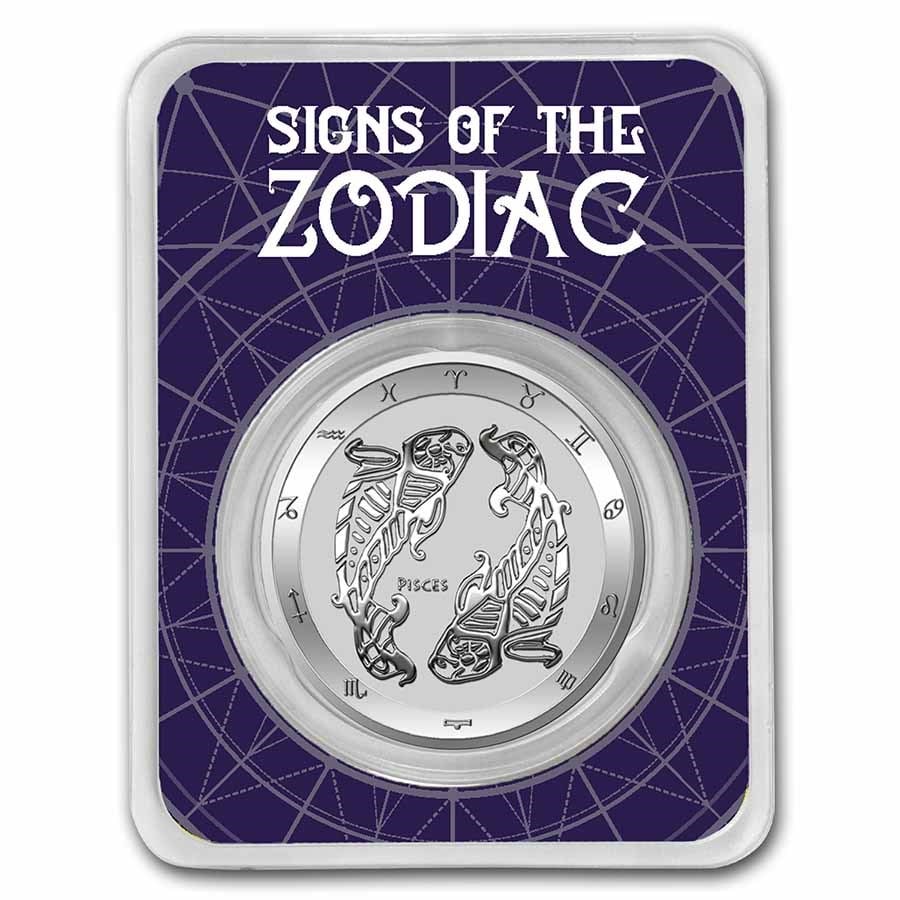 2022 Tokelau 1 oz Silver $5 Zodiac Series: Pisces BU (TEP) (1 of 4)
