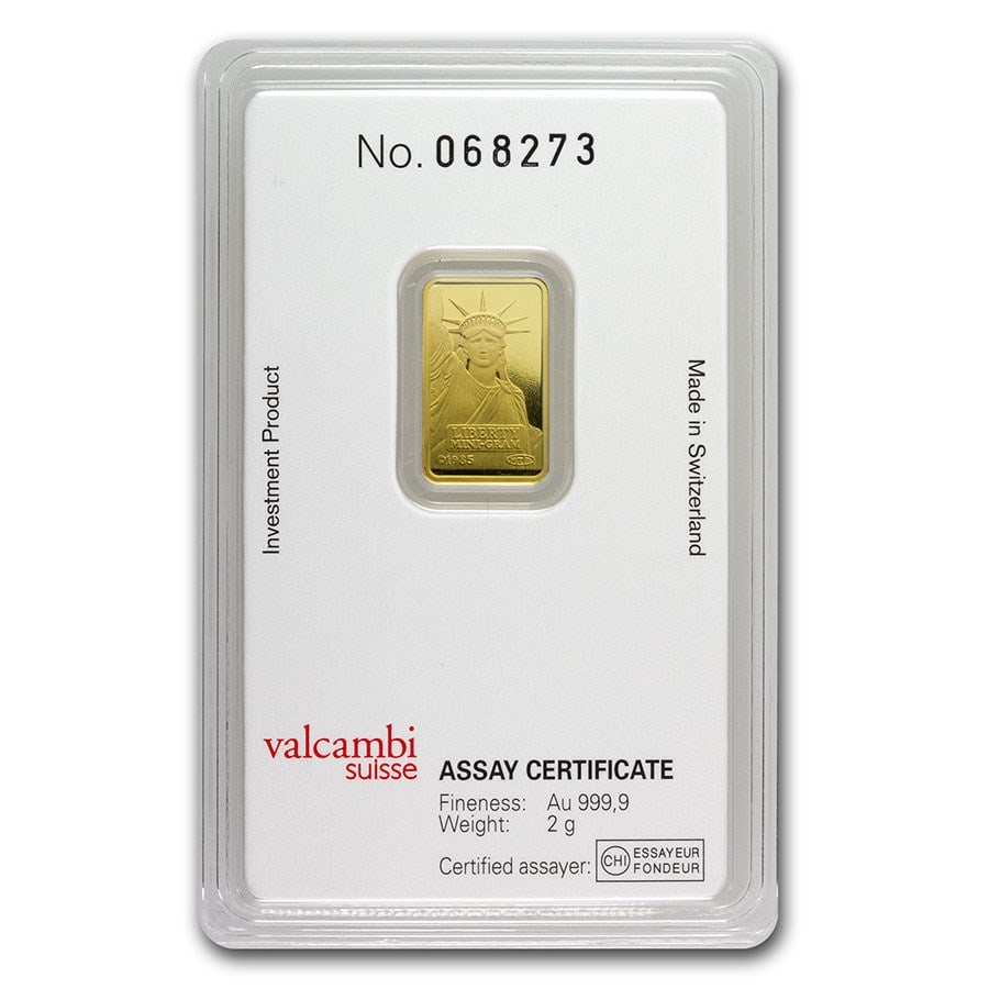 2 gram Gold Bar - Credit Suisse Statue of Liberty (New Assay) (1 of 4)