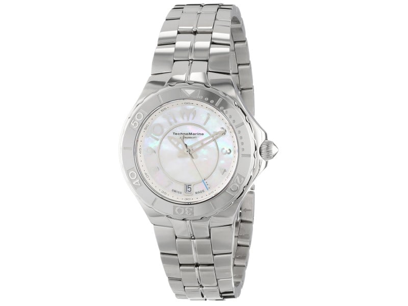Technomarine womens Sea Pearl: Technomarine womens Sea Pearl Product Code: 713002-39B2A Brand: Technomarine Condition: Pre-Owned Stainless steel case, Stainless steel bracelet, Mother of Pearl dial, Quartz movement, Scratch resista