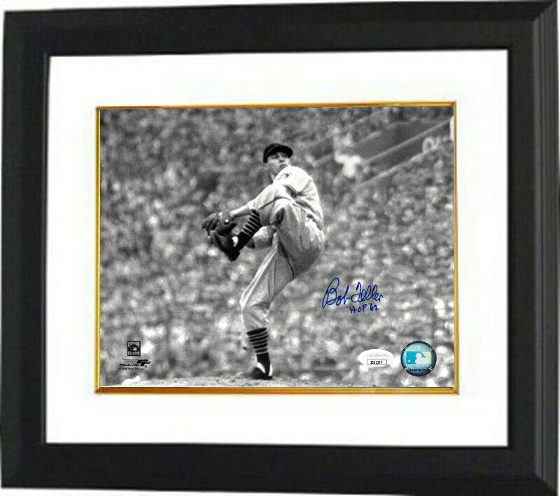 Bob Feller signed Cleveland Indians MLB Cooperstown 8x10 Photo Framed HOF 62-JSA (1 of 1)