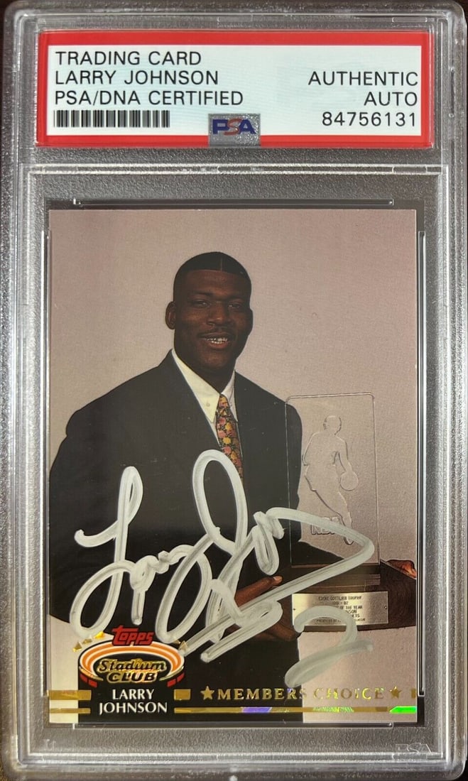 Larry Johnson auto 1992 Topps #192 card Charlotte Hornets PSA Encapsulated: Larry Johnson auto 1992 Topps #192 card Charlotte Hornets PSA Encapsulated Larry Johnson auto 1992 Topps #192 card Charlotte Hornets PSA Encapsulated RBJ no: 7369023881304