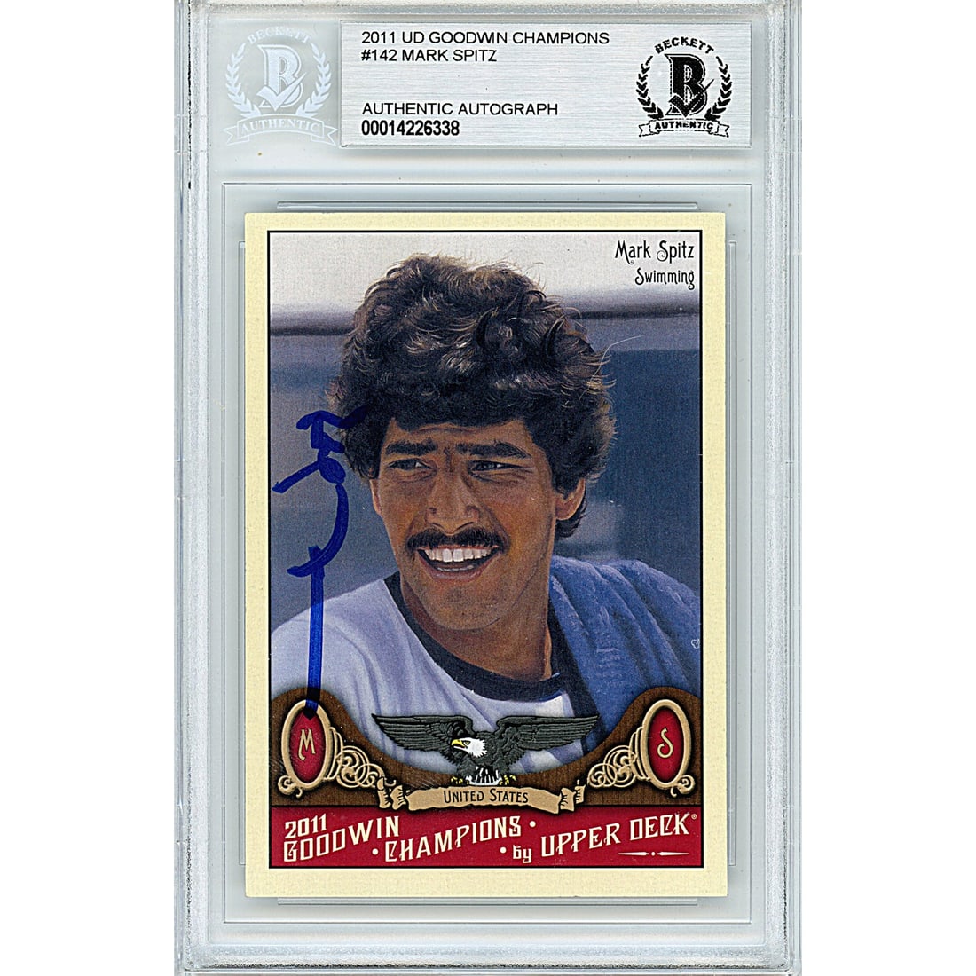 Mark Spitz Signed 2011 Goodwin Champions Card Olympic Gold Beckett Autographed (1 of 2)