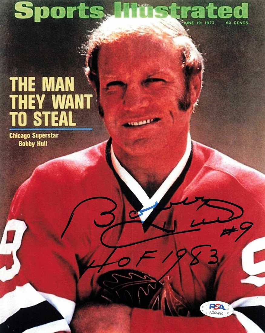 Bobby Hull signed vintage 8x10 photo PSA/DNA Chicago Black Hawks Autographed (1 of 1)