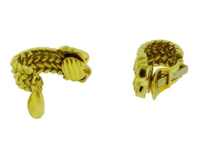 Andrew Clunn Clip On Earrings In 18k Yellow Gold In Very Good Condition: Andrew Clunn Clip On Earrings In 18k Yellow Gold In Very Good Condition Product Code: 264506341785-E Condition: Pre-Owned Metal: Yellow Gold Model: 264506341785-E Item Specifics: Base Metal: Yello
