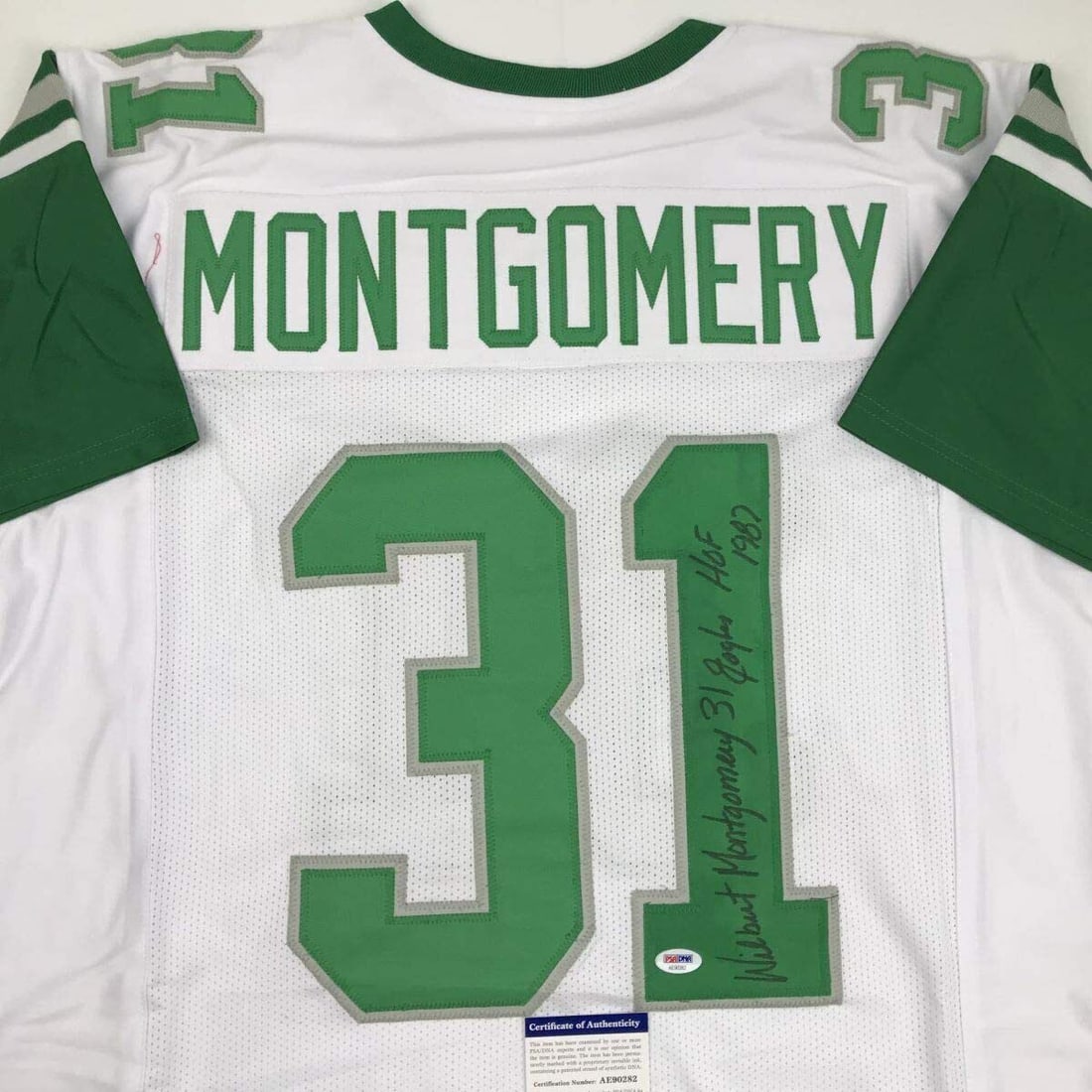 Autographed/Signed Wilbert Montgomery Inscribed Philadelphia White Football Jers (1 of 4)