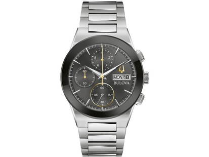 Bulova mens Milennia: Bulova mens Milennia Product Code: 96C149-39B2A Brand: Bulova Condition: Never Worn Stainless steel case, Stainless steel bracelet, Black dial, Quartz movement, Scratch resistant sapphire, Water resis