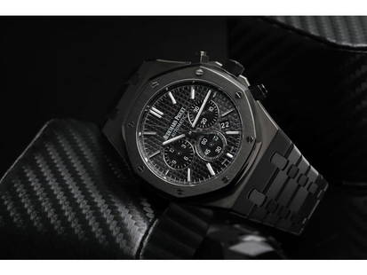 Audemars Piguet Royal Oak Chronograph Custom All Black Watch 26320ST.OO.1220ST.01: Audemars Piguet Royal Oak Chronograph Custom All Black Watch 26320ST.OO.1220ST.01 Product Code: DR22901-E21A8 Brand: Audemars Piguet Condition: Pre-Owned Audemars Piguet Royal Oak Chronograph Black PV