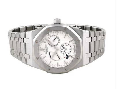 Audemars Piguet 26120ST.OO.1220ST.01 39MM Stainless Steel Royal Oak Dual Time White Dial (Complete): Audemars Piguet 26120ST.OO.1220ST.01 39MM Stainless Steel Royal Oak Dual Time White Dial (Complete) Product Code: AUDEMARSPI-62F67992E23C3 Brand: Audemars Piguet Condition: Pre-Owned Description Brand