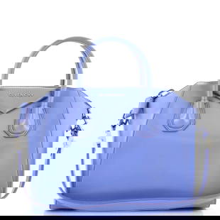 Givenchy Antigona Bag Leather Small: Givenchy Antigona Bag Leather Small Exterior Color: Blue Interior Color: Neutral Exterior Material: Leather Interior Material: Fabric Hardware Color: Silver Accessories: No Accessories, Detachable