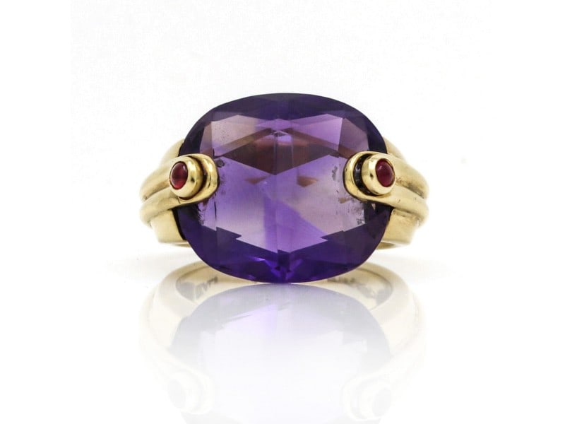 Antonini Amethyst Ruby Statement Ring: Antonini Amethyst Ruby Statement Ring Product Code: 204170853540-E Brand: Antonini Condition: Pre-Owned Metal: Yellow Gold Model: 204170853540-E Antonini Amethyst Ruby Statement Ring Item