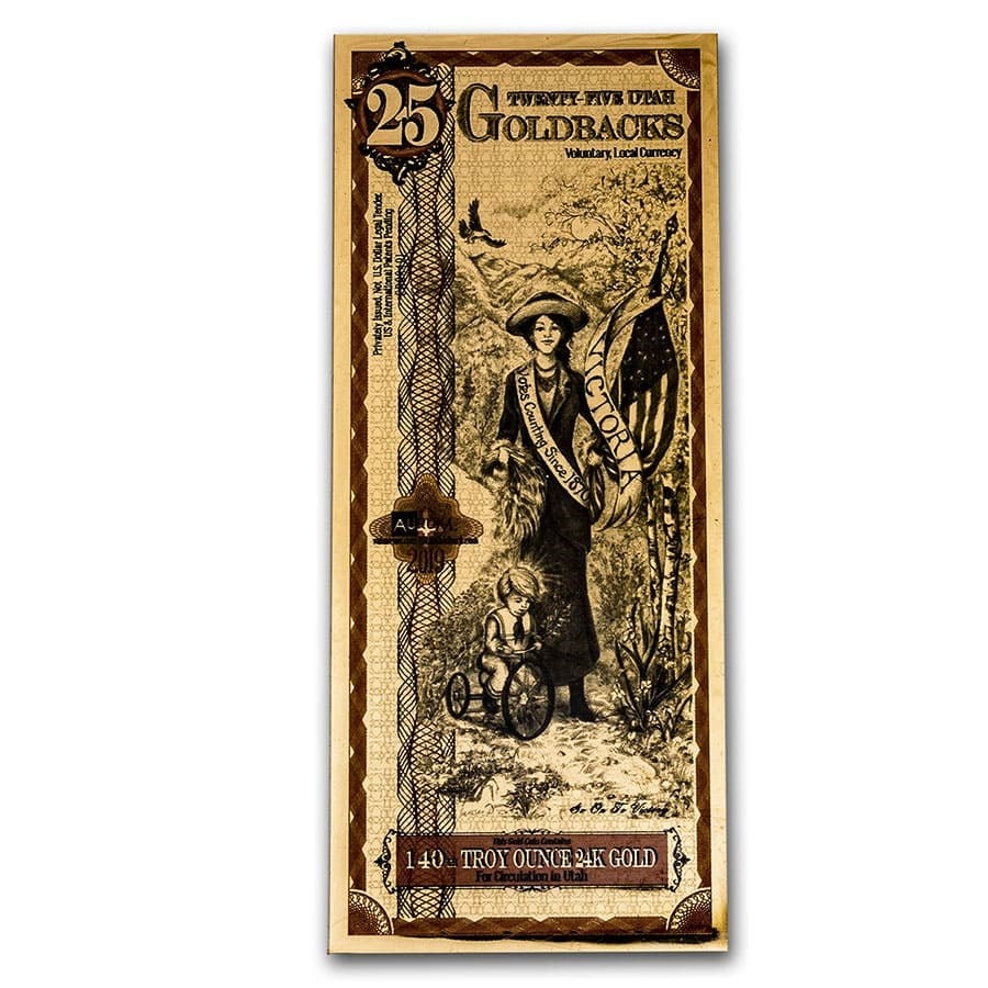 25 Utah Goldback - Aurum Gold Foil Note (24k) (1 of 2)