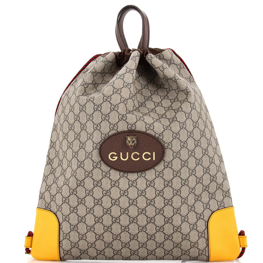 Gucci Neo Vintage Drawstring Backpack Gg Coated Canvas Large Auction