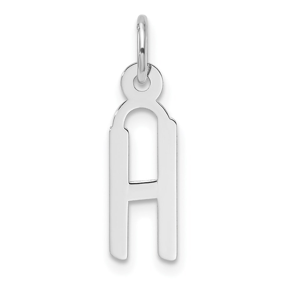 14K White Gold Slanted Block Letter H Initial Charm - 20.3 mm (1 of 3)