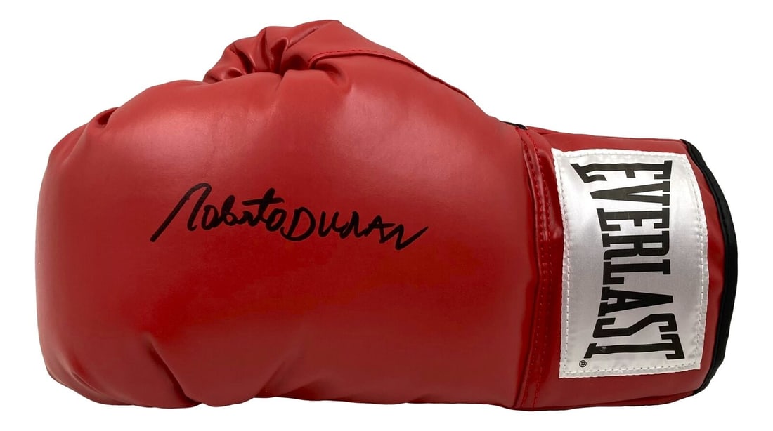 Roberto Duran Signed Red Everlast Left Hand Boxing Glove JSA ITP (1 of 3)