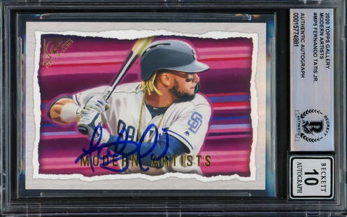 Fernando Tatis Jr. 2020 Topps Gallery Modern Artists Card Gem 10 Auto Beckett: Fernando Tatis Jr. 2020 Topps Gallery Modern Artists Card Gem 10 Auto Beckett Fernando Tatis Jr. 2020 Topps Gallery Modern Artists Card Gem 10 Auto Beckett RBJ no:7367144276056