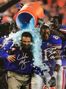 Urban Meyer & Dallas Baker Autographed 16x20 Football Photo: Urban Meyer & Dallas Baker Autographed 16x20 Football Photo Urban Meyer & Dallas Baker Autographed 16x20 Football Photo RBJ no:7251390955608