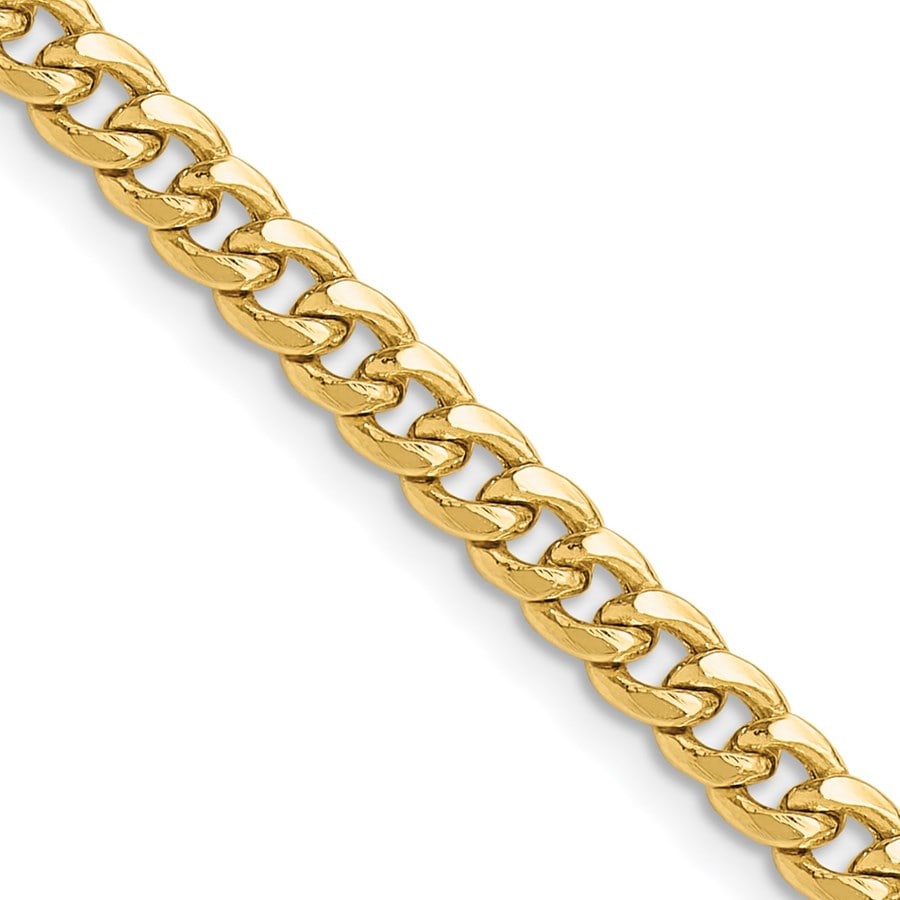 14K Yellow Gold 4.5mm Semi-Solid Miami Cuban Chain - 20 in. (1 of 3)