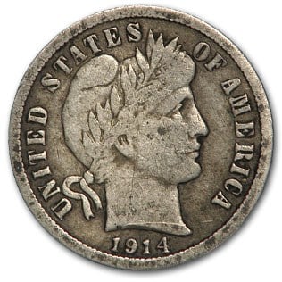 1914 Barber Dime VF (1 of 2)
