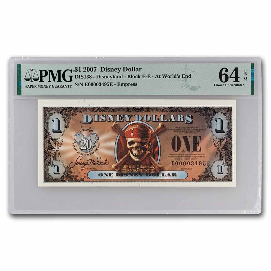 2007 $1.00 (EE) Pirate Skull Bones CU-64 EPQ PMG (DIS#138) (1 of 3)