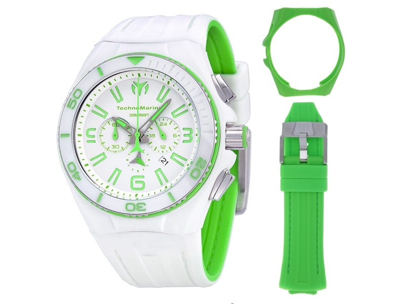 Technomarine womens Cruise Beach: Technomarine womens Cruise Beach Stainless steel case, Rubber strap, White dial, Quartz movement, Scratch resistant mineral, Water resistant up to 20 ATM - 200 meters - 660 feet Product Code: 113022-3