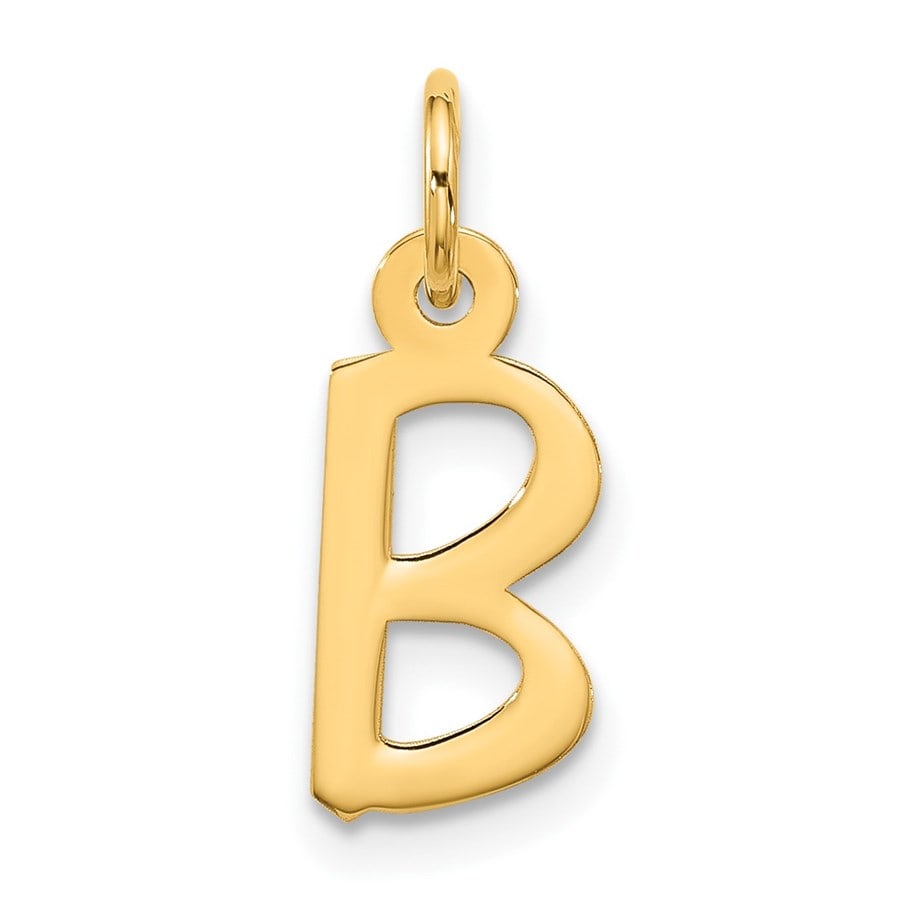 10K Yellow Gold Large Slanted Block Initial B Charm - 20.75 mm (1 of 3)