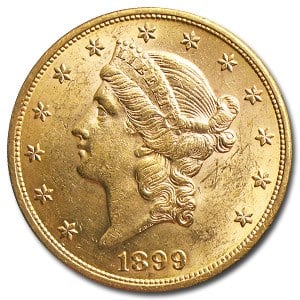 1899 $20 Liberty Gold Double Eagle AU (1 of 2)
