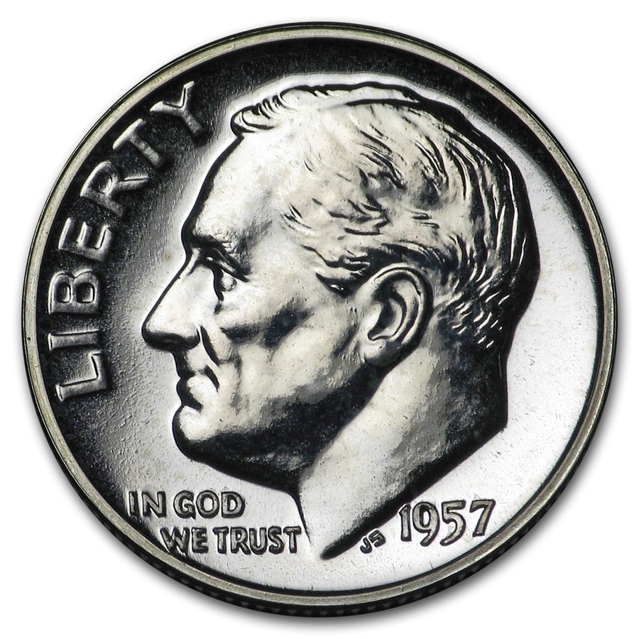 1957 Roosevelt Dime Gem Proof (1 of 2)