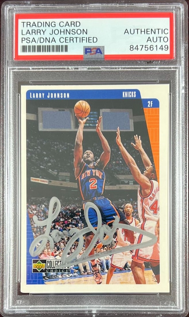 Larry Johnson auto 1997 Upper Deck #92 card New York Knicks PSA Encapsulated: Larry Johnson auto 1997 Upper Deck #92 card New York Knicks PSA Encapsulated Larry Johnson auto 1997 Upper Deck #92 card New York Knicks PSA Encapsulated RBJ no:7368949694552