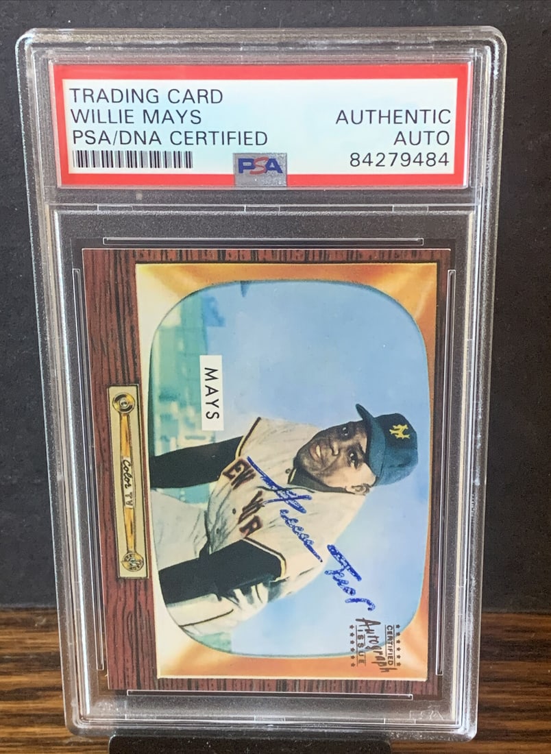 Willie Mays Signed 1996 Topps CERTIFIED Issue 1955 Bowman On Card Auto PSA Coa (1 of 10)