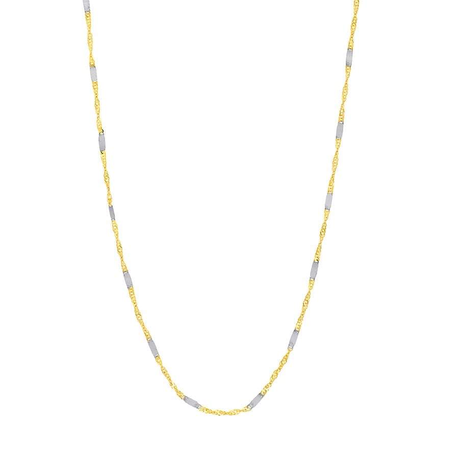 14K Two Tone Gold 1.45 mm Singapore Chain - 18 in. (1 of 2)