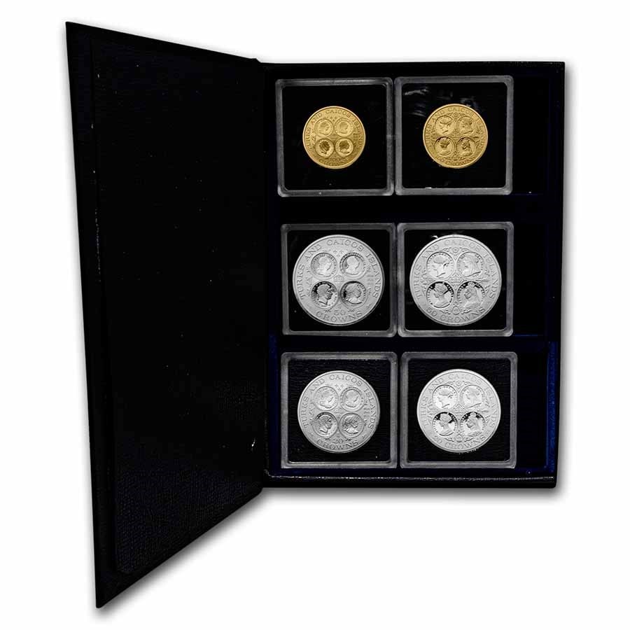 1977 Turks &Caicos Gold & Silver George III & Victoria 6 Coin Set (1 of 10)