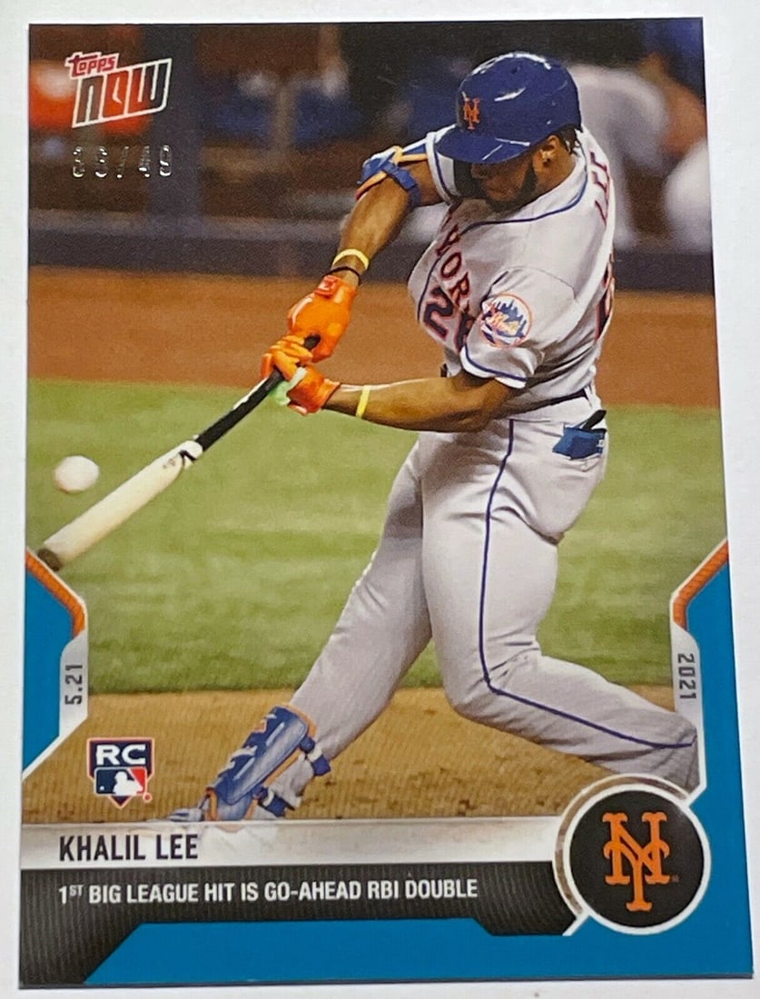 2021 KHALIL LEE 1st BIG LEAGUE HIT TOPPS NOW METS ROOKIE BLUE PARALLEL CARD #250: 2021 KHALIL LEE 1st BIG LEAGUE HIT TOPPS NOW METS ROOKIE BLUE PARALLEL CARD #250 2021 KHALIL LEE 1st BIG LEAGUE HIT TOPPS NOW METS ROOKIE BLUE PARALLEL CARD #250 SKU: RBJ7247275786328
