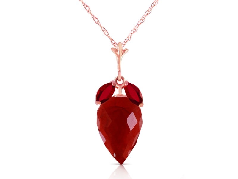 13.5 CTW 14K Solid Rose Gold Desire Ruby Necklace (1 of 2)