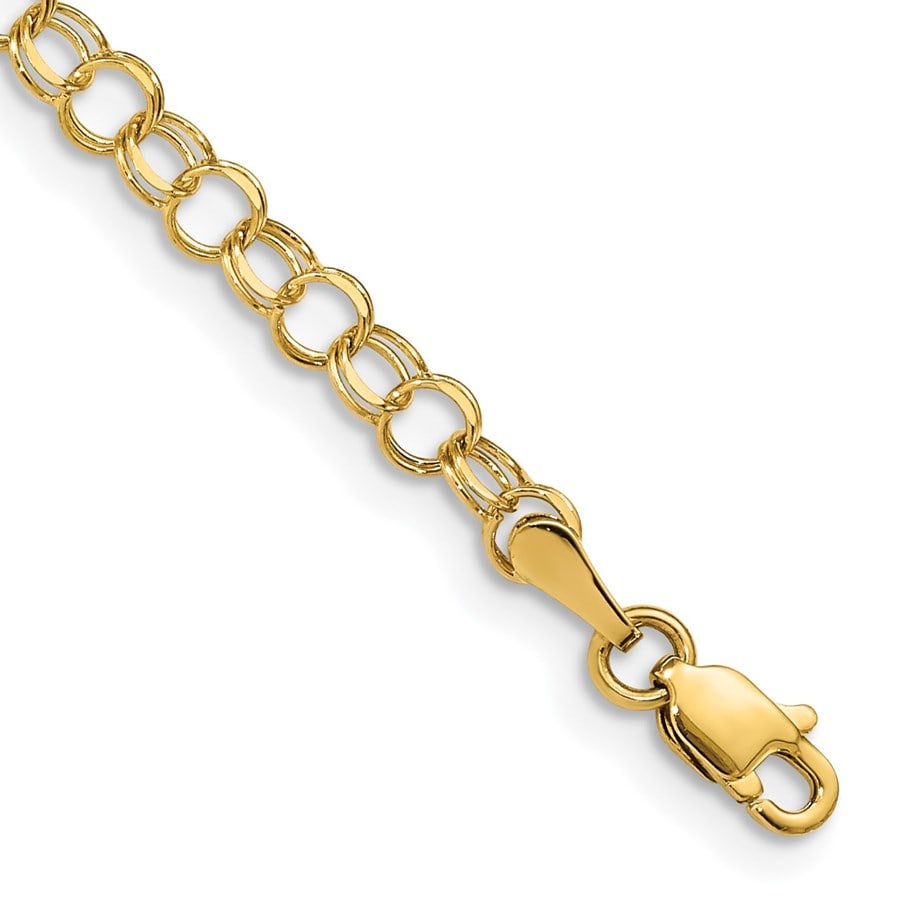 14K Yellow GoldY Solid Double Link Charm Bracelet - 5.5 mm: 14K Yellow GoldY Solid Double Link Charm Bracelet - 5.5 mm Product Id: 266064 Metal: Gold Purity: 14K Finish: Polished Length Of Item: 5.5 in Chain Length: 5.5 in Chain Width: 4 mm <b