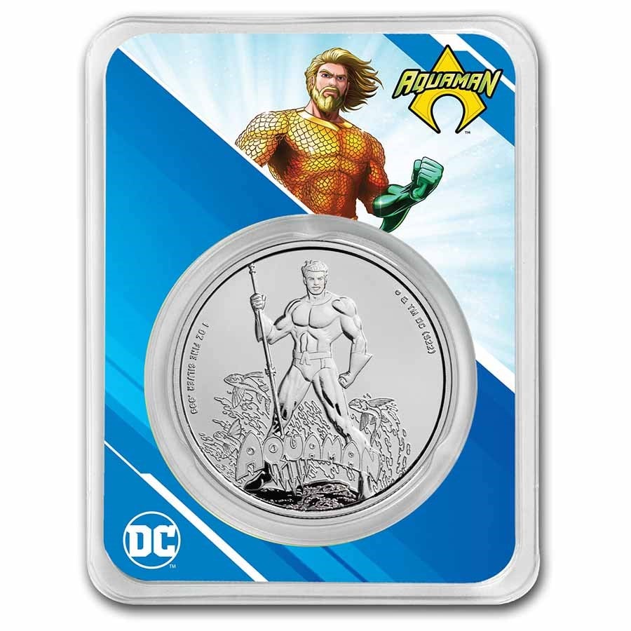 2023 Samoa 1 oz Silver DC Comics Aquaman BU (with TEP) (1 of 4)
