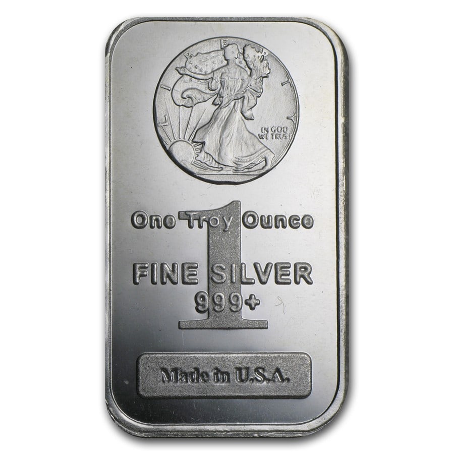 1 oz Silver Bar - Walking Liberty Design: 1 oz Silver Bar - Walking Liberty Design Product ID: 78009 Year: N/A Grade: None Grade Service: None Denomination: 1 oz Mint Mark: N/A - Not Available Metal Content: 1 troy oz Pu