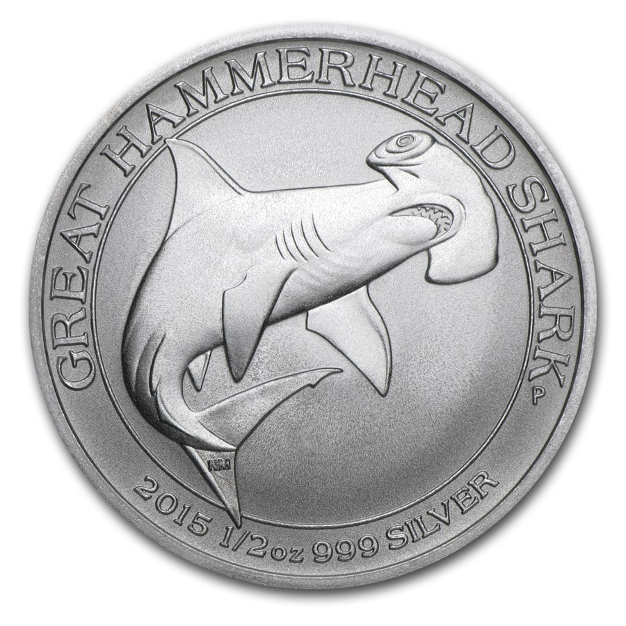 2015 Australia 1/2 oz Silver Great Hammerhead Shark BU (1 of 4)