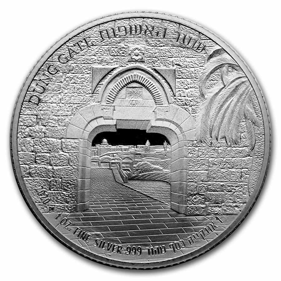 2020 Israel 1 oz Silver Proof - Gates of Jerusalem (Dung Gate): 2020 Israel 1 oz Silver Proof - Gates of Jerusalem (Dung Gate) Product ID: 249260 Year: 2020 Grade: None Grade Service: None Mint Mark: Holy Land Mint Metal Content: 1 troy oz Purity: .99