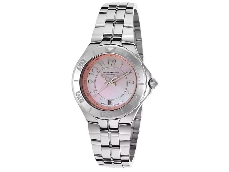 Technomarine womens Sea Pearl: Technomarine womens Sea Pearl Product Code: 713010-39B2A Brand: Technomarine Condition: Pre-Owned Stainless steel case, Stainless steel bracelet, Pink Mother of Pearl dial, Quartz movement, Scratch re