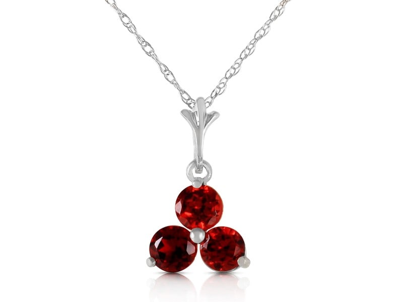 0.75 CTW 14K Solid White Gold Is A Marvel Garnet Necklace: 0.75 CTW 14K Solid White Gold Is A Marvel Garnet Necklace Product Code: 3165-W Brand: Fine Jewelry Condition: Never Worn Metal: White Gold Size and Fit: 0.28in (7.1mm) 0.28in (7.1mm) Comes with 18