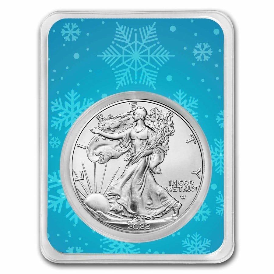 2023 1 oz American Silver Eagle - w/Snowflakes Card (1 of 4)