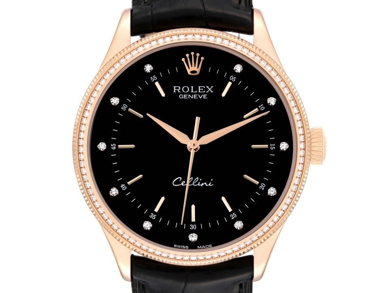 Rolex cellini diamond bezel hot sale