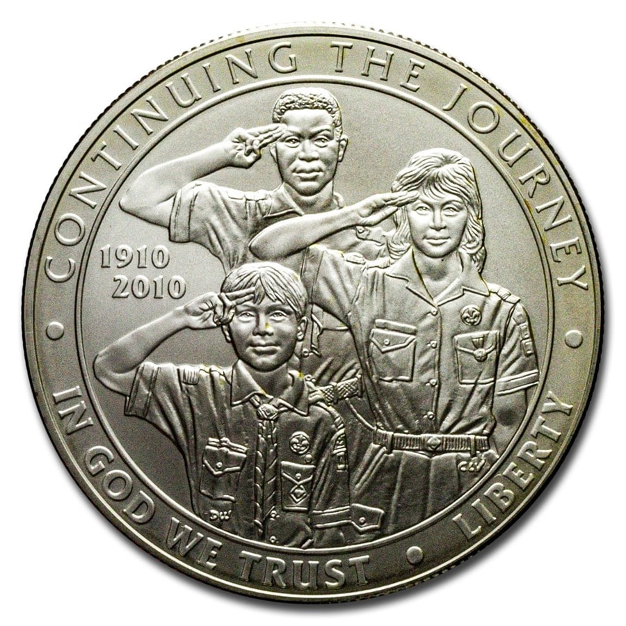 2010-P Boy Scouts Centennial $1 Silver Commem BU (Capsule Only) (1 of 2)