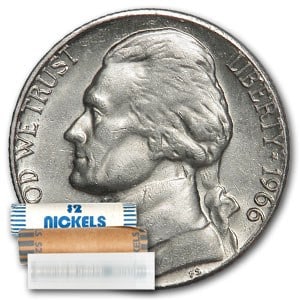 1966 Jefferson Nickel 40-Coin Roll BU (1 of 1)